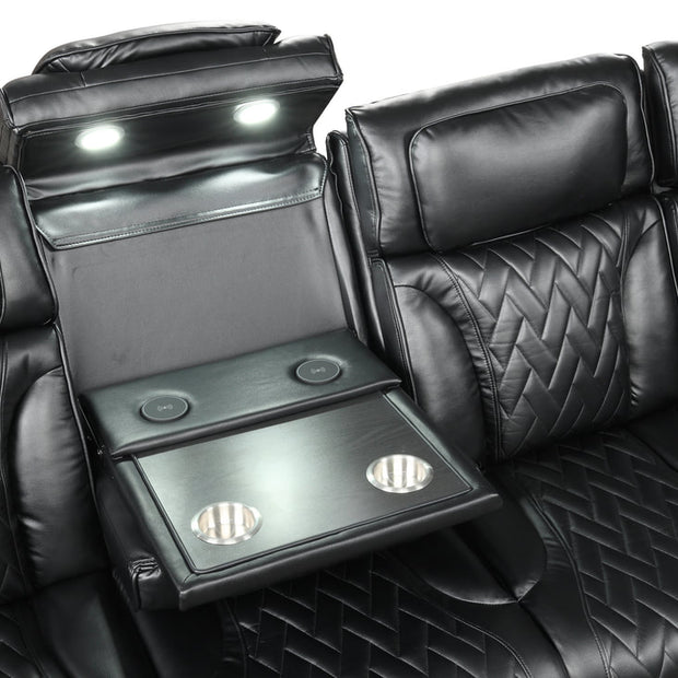 Barcelona Black Power Reclining Sectional