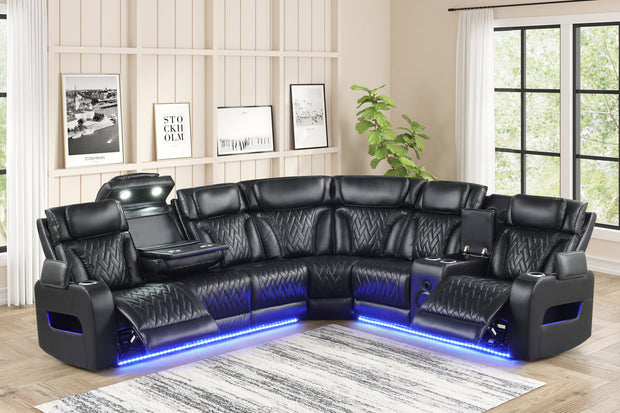 Barcelona Black Power Reclining Sectional