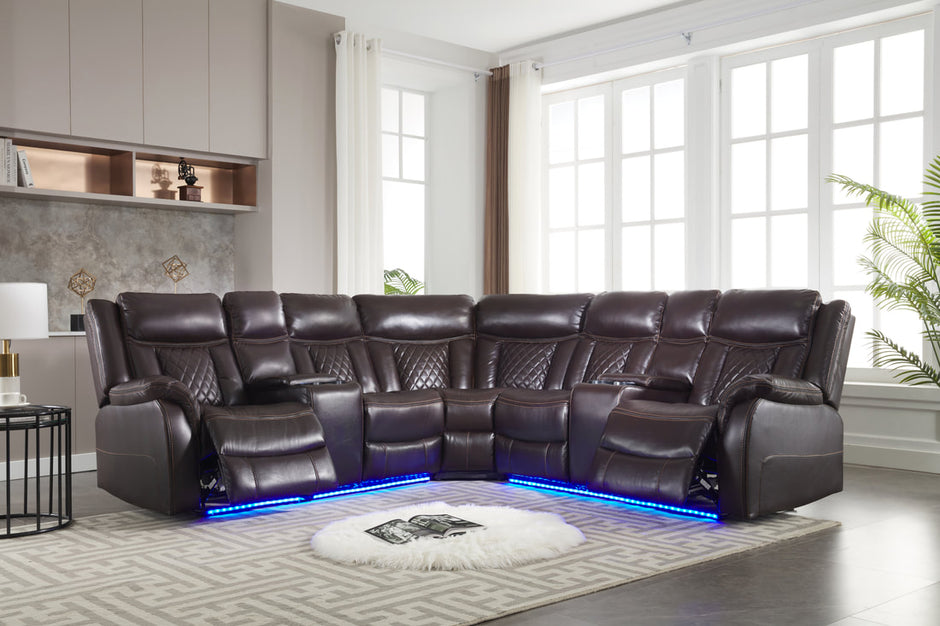 Batman Brown Power Reclining Sectional