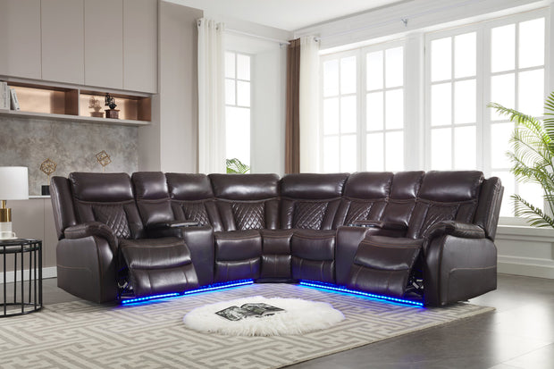Batman Brown Power Reclining Sectional