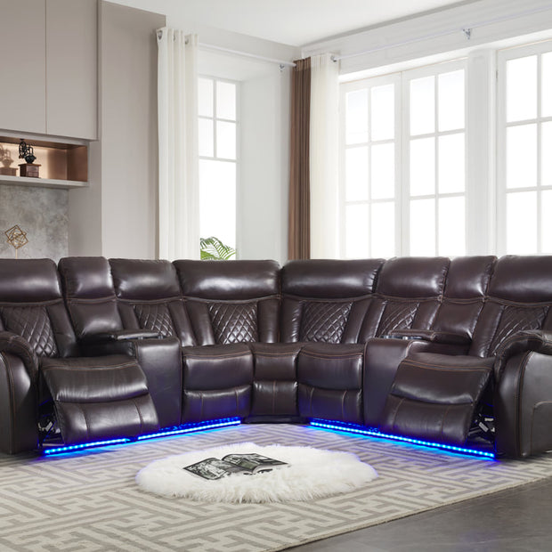 Batman Brown Power Reclining Sectional