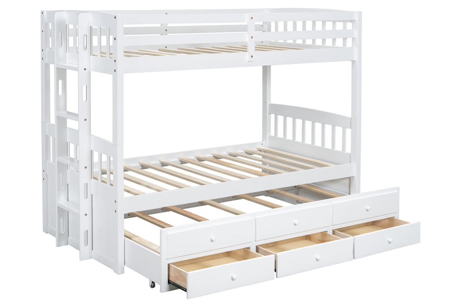 BB41 TWIN/TWIN w/Trundle + 3 Drawers Bunk Bed