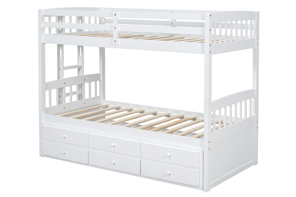 BB41 TWIN/TWIN w/Trundle + 3 Drawers Bunk Bed