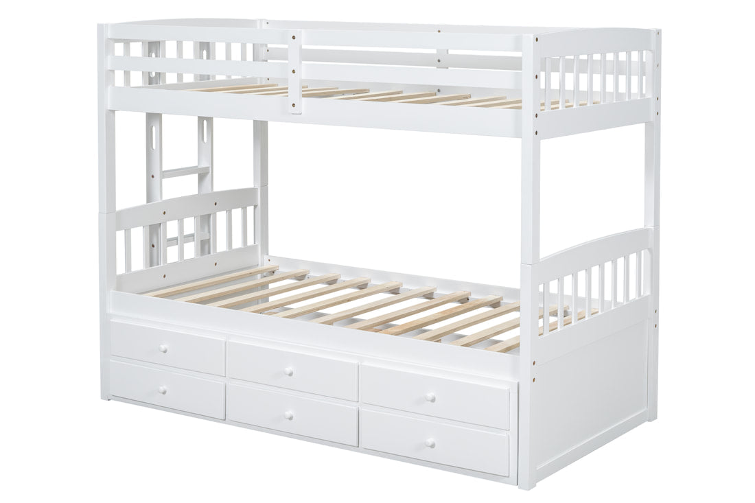 BB41 TWIN/TWIN w/Trundle + 3 Drawers Bunk Bed