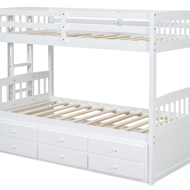 BB41 TWIN/TWIN w/Trundle + 3 Drawers Bunk Bed
