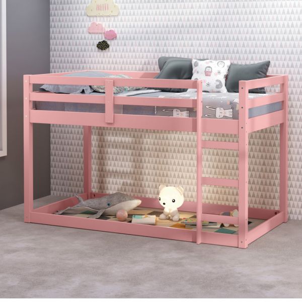 BD00768 Gaston II Twin Pink Loft Bed