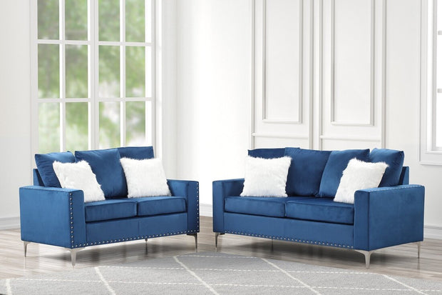 Cinderella2 Blue Sofa + Loveseat