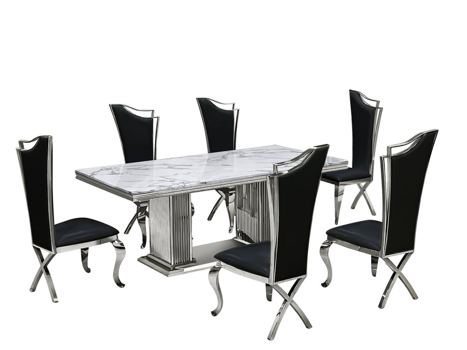 D6062 Black Dining Table Set