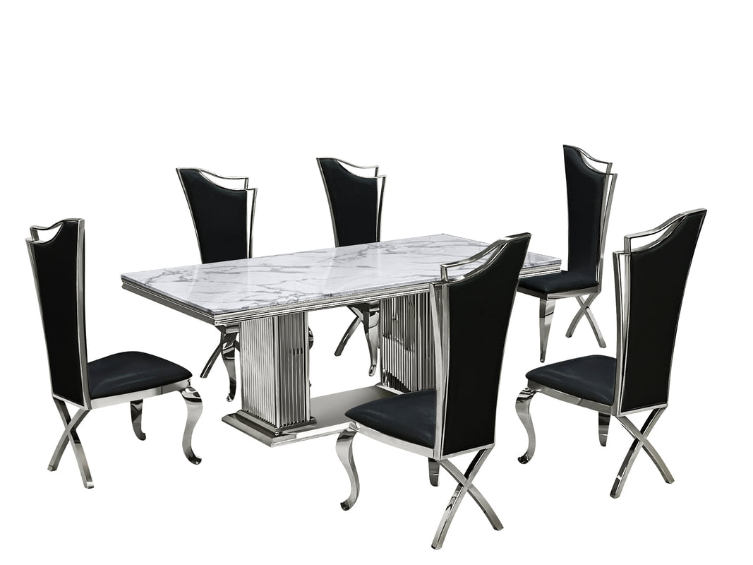 D6062 Black Dining Table Set