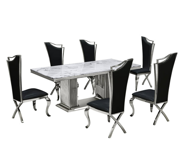 D6062 Black Dining Table Set