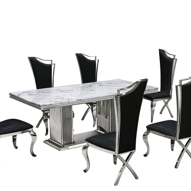 D6062 Black Dining Table Set