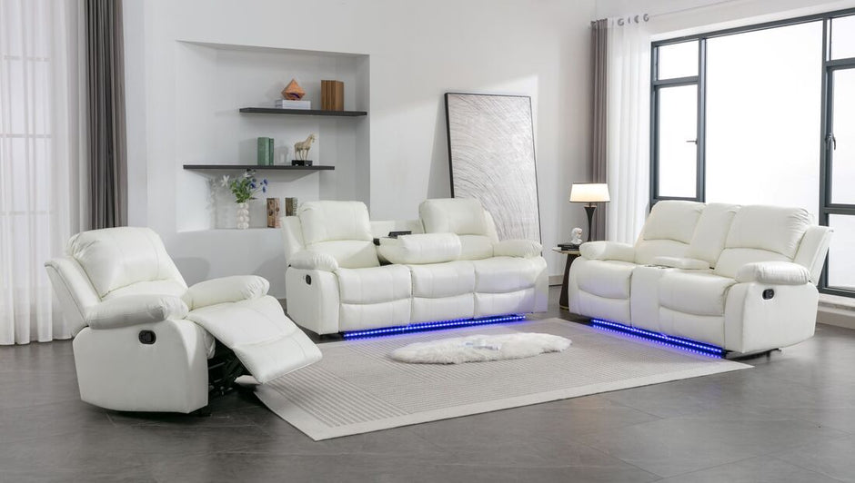 Daytona White Reclining Set