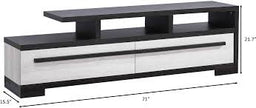B8162-9 REMINGTON WHITE CHALK/EBONY TV STAND