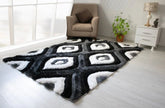 Alfombra Colibri Shaggy 3D gris-negro 151
