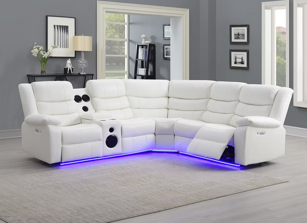 S8787 Sonic White Recliner Sectional
