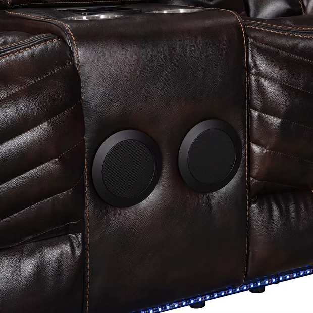 S2021 Lucky Charm Brown Recliner Sectional