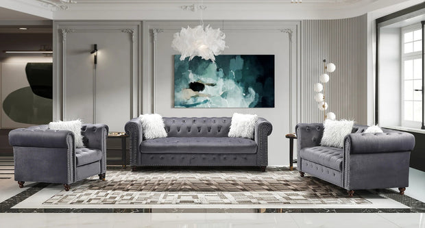 S8188 Blue Milan Sofa + Loveseat