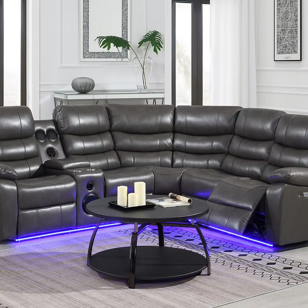 S8787 Sonic Grey Recliner Sectional