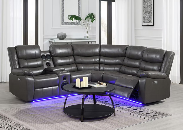 S8787 Sonic Grey Recliner Sectional