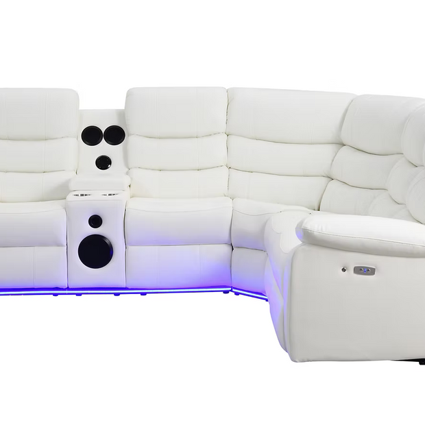 S8787 Sonic White Recliner Sectional
