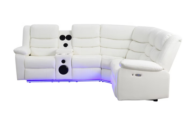 S8787 Sonic White Recliner Sectional
