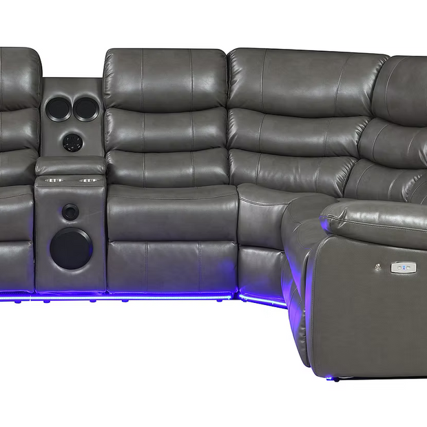 S8787 Sonic Grey Recliner Sectional