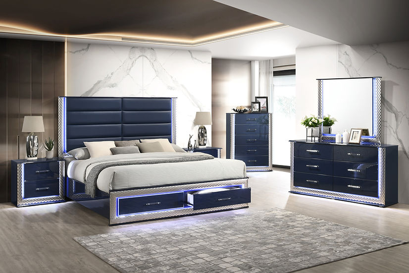B80 Aya Blue Bedroom Set