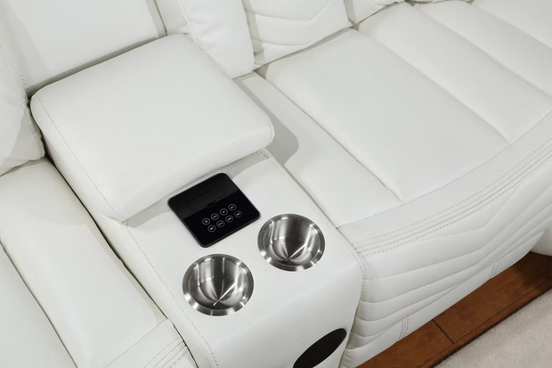 S2021 Lucky Charm White Recliner Sectional