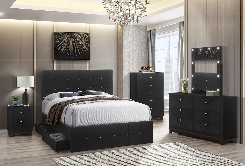 B8200 Midnight Black Bedroom Set