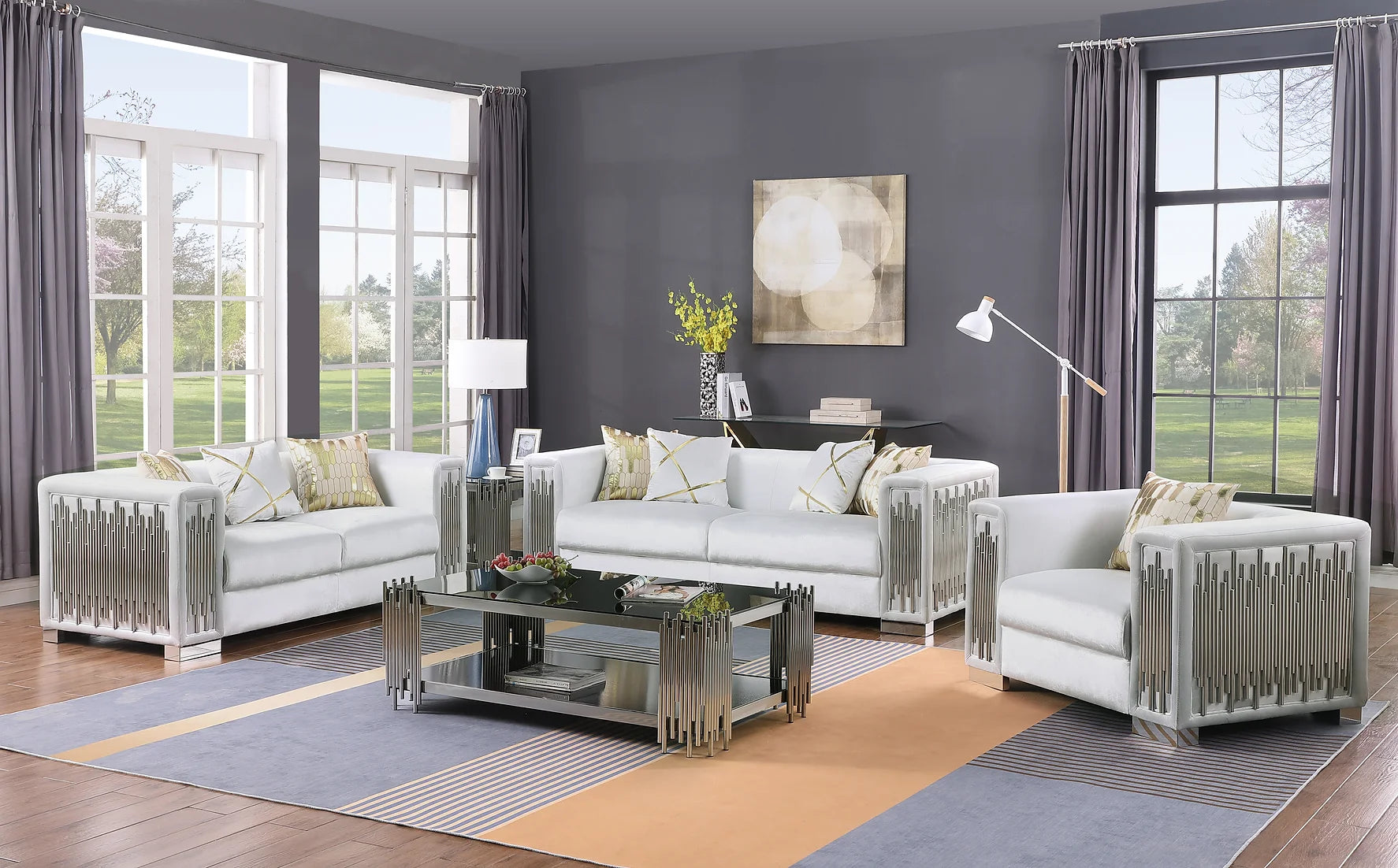 S6061 Token White Living Room Set