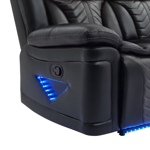 S2025 Innova Black Recliner Sectional