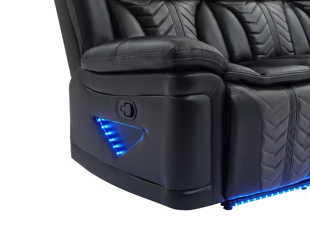 S2025 Innova Black Recliner Sectional