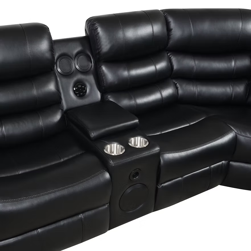 S8787 Sonic Black Recliner Sectional