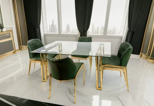 Molly Green & Gold Dining Set