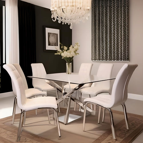DT7003-RWH Brilliance White Dining Set