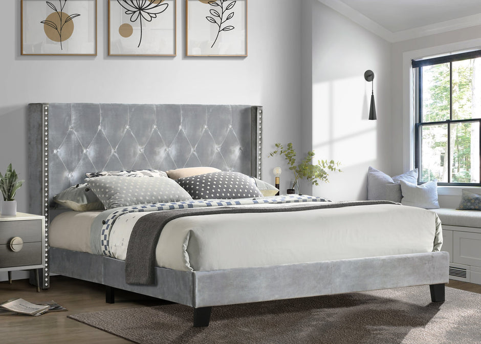HH788 Platform Sliver Grey Bed
