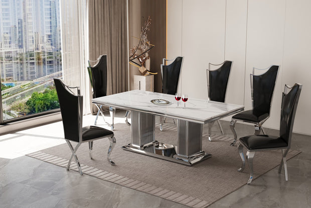 D6062 Black Dining Table Set