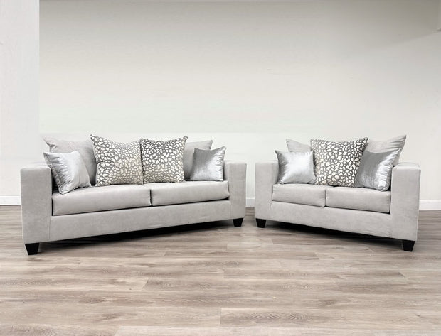 110 Hollywood Grey Sofa & Loveseat