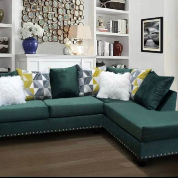 2022 Green Sectional Nailheads