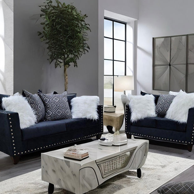2019 Black Sofa & Loveseat Nailheads