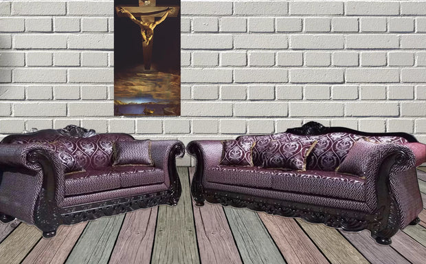 600 Sofa & Loveseat Purple Vino