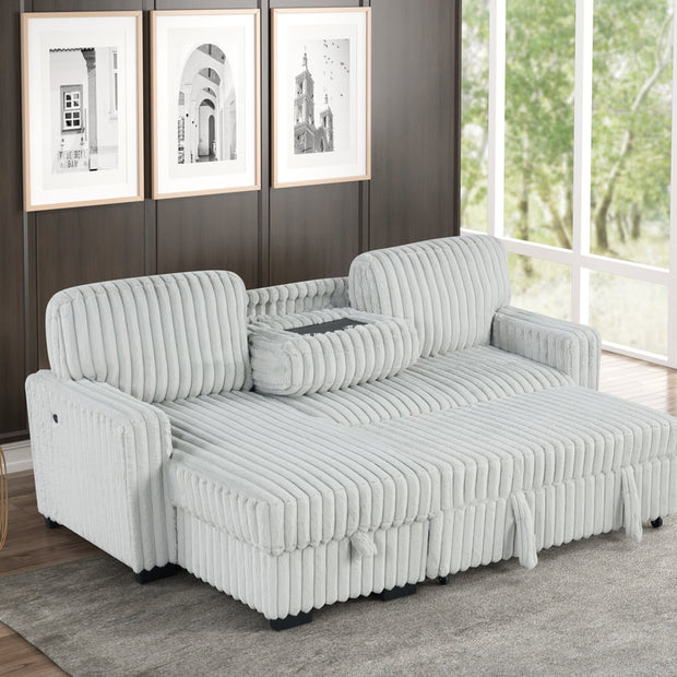 Poland Gray Reversible Sectional With Pull-Out Bed
