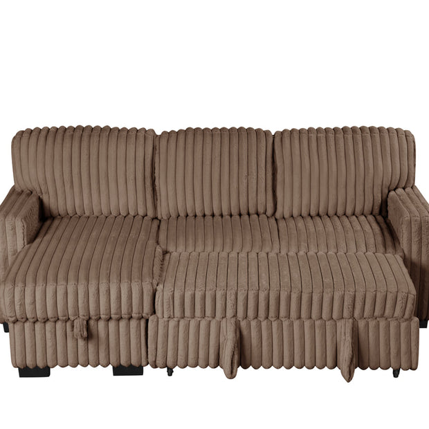 Poland Mocha Reversible Sectional With Pull-Out Bed