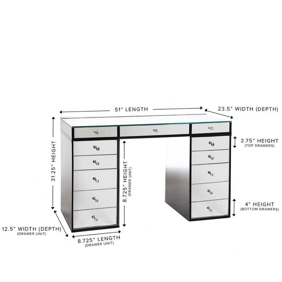 SlayStation Pro 2.0 Mirrored Tabletop + Vanity Mirror + 5 Drawer Units Bundle