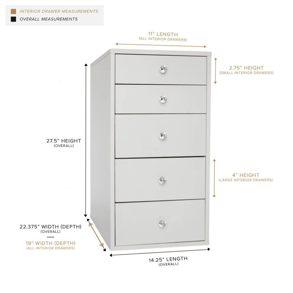 SlayStation 5-Drawer Makeup Vanity Storage Unit