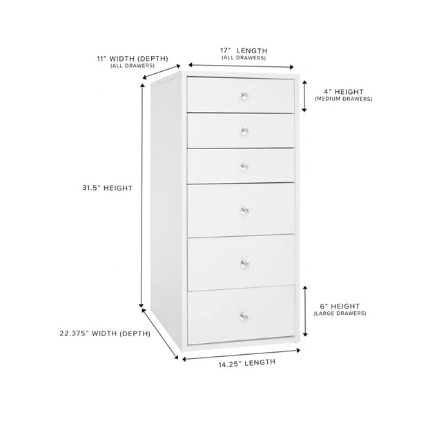 SlayStation 6 Drawer Makeup Vanity Black Storage Unit