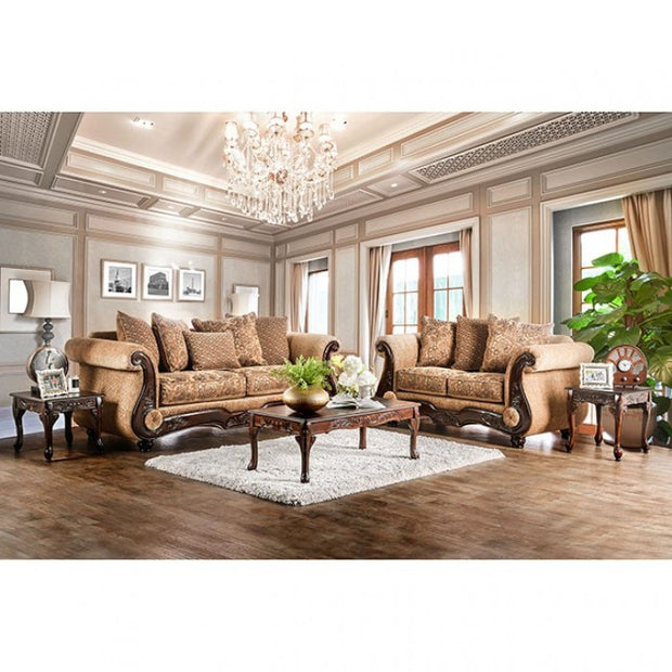 SM6407 NICANOR BEIGE SOFA + LOVESEAT