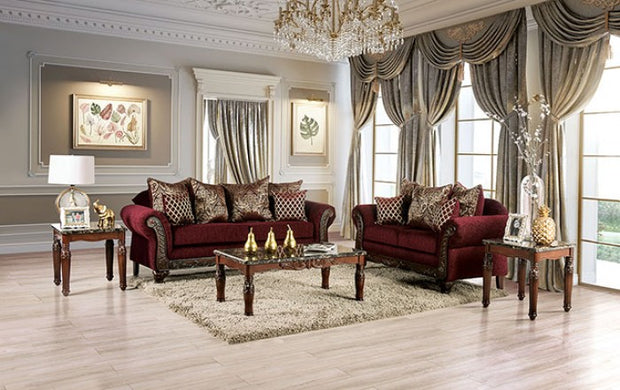 SM7757 SOFÁ + LOVESEAT LETIZIA ROJO