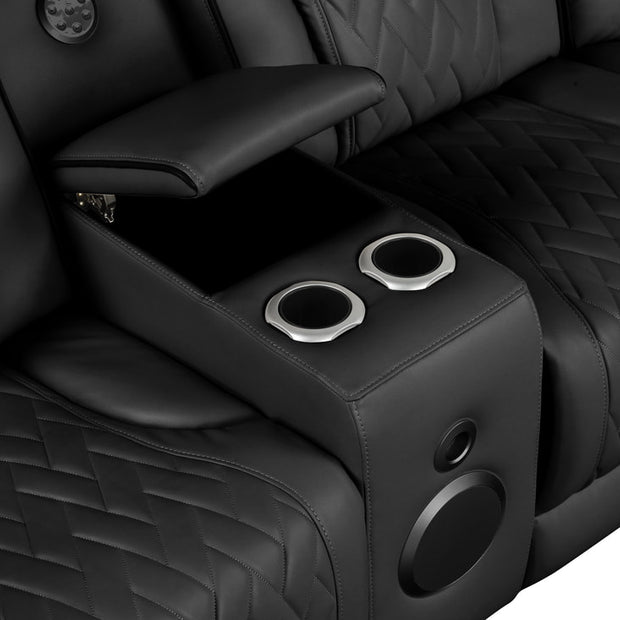 Spain Black Power Reclining Sectional