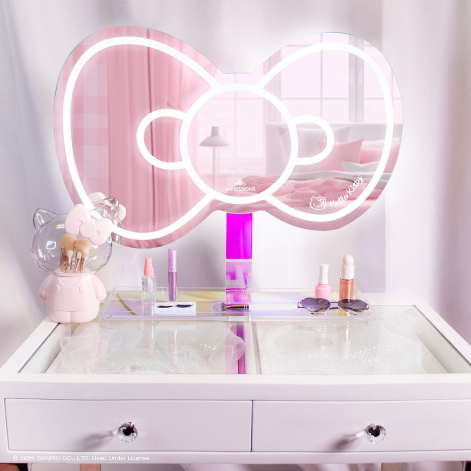Hello Kitty RGB Bow Wall Mirror W/ Detachable Base